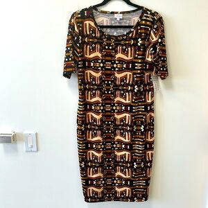 LuLaRoe Julia • Animal Print Dress • Sz L • NWT!